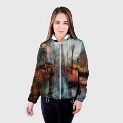 Куртка с капюшоном женская В Питере дождь, цвет: 3D-белый — фото 2