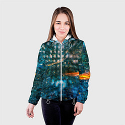 Куртка с капюшоном женская Тени города и краски, цвет: 3D-белый — фото 2