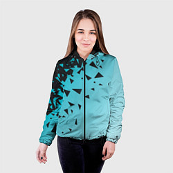 Куртка с капюшоном женская Осколки Абстракции, цвет: 3D-черный — фото 2