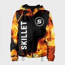 Куртка с капюшоном женская Skillet и пылающий огонь, цвет: 3D-черный