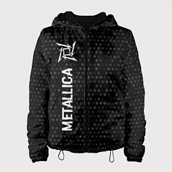 Куртка с капюшоном женская Metallica glitch на темном фоне: по-вертикали, цвет: 3D-черный