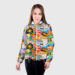 Куртка с капюшоном женская Skzoo stickers characters, цвет: 3D-белый — фото 2
