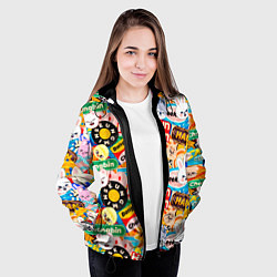 Куртка с капюшоном женская Skzoo stickers characters, цвет: 3D-черный — фото 2
