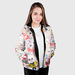 Куртка с капюшоном женская Skzoo Jinniret pattern cartoon avatar, цвет: 3D-черный — фото 2