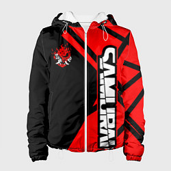 Куртка с капюшоном женская Cyberpunk 2077 - Надпись Samurai, цвет: 3D-белый