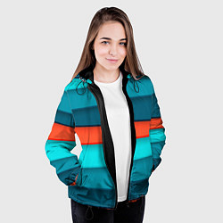 Куртка с капюшоном женская Геометрические непараллельные пластины, цвет: 3D-черный — фото 2