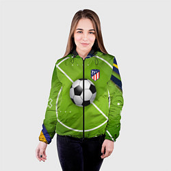 Куртка с капюшоном женская Atletico madrid Мяч, цвет: 3D-черный — фото 2