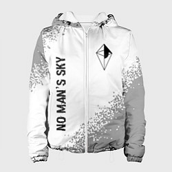 Женская куртка No Mans Sky glitch на светлом фоне: надпись, симво