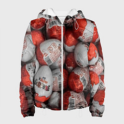 Куртка с капюшоном женская Фон из киндер сюрприз, цвет: 3D-белый