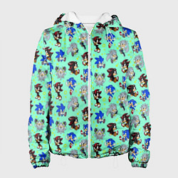 Куртка с капюшоном женская Ежик Соник и его друзья, цвет: 3D-белый