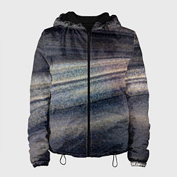 Куртка с капюшоном женская Волны блестящего тёмного песка, цвет: 3D-черный