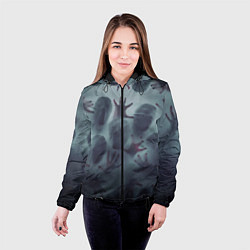 Куртка с капюшоном женская Scary faces trying to get out, цвет: 3D-черный — фото 2