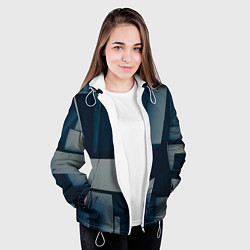 Куртка с капюшоном женская Множество объёмных прямоугольников и фигур, цвет: 3D-белый — фото 2