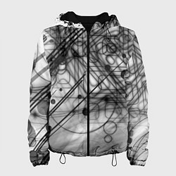 Куртка с капюшоном женская Геометрические фигуры графика, цвет: 3D-черный