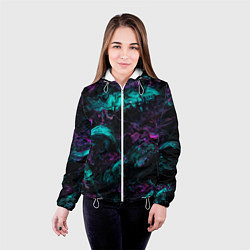 Куртка с капюшоном женская Неоновые Коралы, цвет: 3D-белый — фото 2