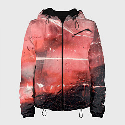 Женская куртка Красный туман, царапины и краски