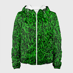 Куртка с капюшоном женская Трава, цвет: 3D-белый