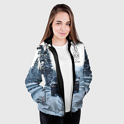 Куртка с капюшоном женская Dodge in winter forest, цвет: 3D-черный — фото 2