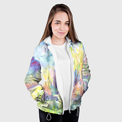 Куртка с капюшоном женская Золотая осень акварель, цвет: 3D-белый — фото 2