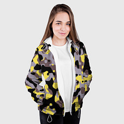Куртка с капюшоном женская Камуфляж Yellow Stinger, цвет: 3D-белый — фото 2