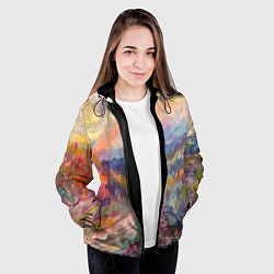 Куртка с капюшоном женская Осенний пейзаж акварель, цвет: 3D-черный — фото 2