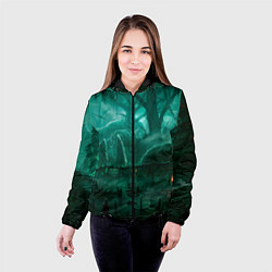 Куртка с капюшоном женская Причал у болота, цвет: 3D-черный — фото 2