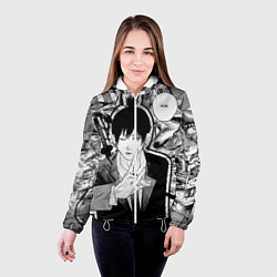 Куртка с капюшоном женская Аки Человек Бензопила, цвет: 3D-белый — фото 2