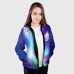 Куртка с капюшоном женская Cyberpunk 2077 northern cold, цвет: 3D-черный — фото 2