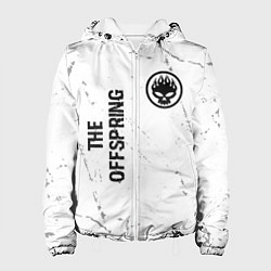 Куртка с капюшоном женская The Offspring glitch на светлом фоне: надпись, сим, цвет: 3D-белый