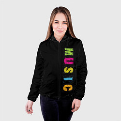 Куртка с капюшоном женская Music разноцветная музыка, цвет: 3D-черный — фото 2