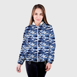 Куртка с капюшоном женская Камуфляж Navi Camo, цвет: 3D-белый — фото 2