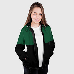 Куртка с капюшоном женская Серьёзный Зелёный, цвет: 3D-черный — фото 2