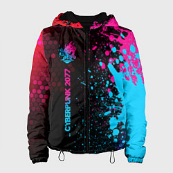 Женская куртка Cyberpunk 2077 - neon gradient: по-вертикали