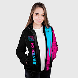 Куртка с капюшоном женская Bayer 04 - neon gradient: по-вертикали, цвет: 3D-черный — фото 2