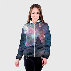 Куртка с капюшоном женская Снежная вершина и бесконечное космическое простран, цвет: 3D-белый — фото 2