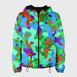 Куртка с капюшоном женская Абстракция цвета, цвет: 3D-черный