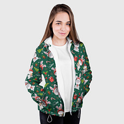 Куртка с капюшоном женская Merry Christmas Rabbit 2023, цвет: 3D-белый — фото 2