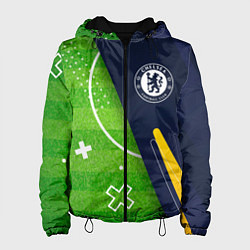 Куртка с капюшоном женская Chelsea football field, цвет: 3D-черный
