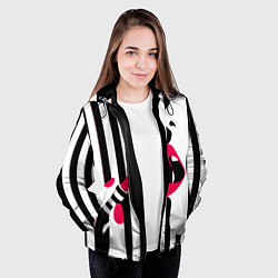 Куртка с капюшоном женская Девушка красит губы, цвет: 3D-черный — фото 2
