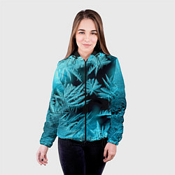 Куртка с капюшоном женская Голубой лед - иней, цвет: 3D-черный — фото 2