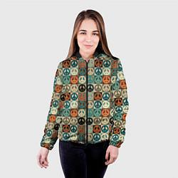 Куртка с капюшоном женская Peace symbol pattern, цвет: 3D-черный — фото 2