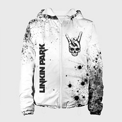 Женская куртка Linkin Park и рок символ на светлом фоне
