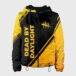Куртка с капюшоном женская Dead by Daylight - gold gradient: надпись, символ, цвет: 3D-черный