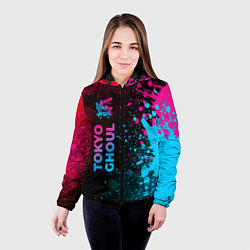 Куртка с капюшоном женская Tokyo Ghoul - neon gradient: по-вертикали, цвет: 3D-черный — фото 2