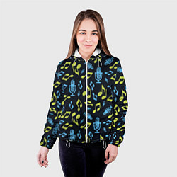 Куртка с капюшоном женская Микрофон и ноты, цвет: 3D-белый — фото 2