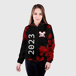 Куртка с капюшоном женская НГ Кролик злой: надпись, символ, цвет: 3D-черный — фото 2