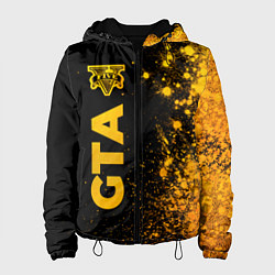 Куртка с капюшоном женская GTA - gold gradient: по-вертикали, цвет: 3D-черный
