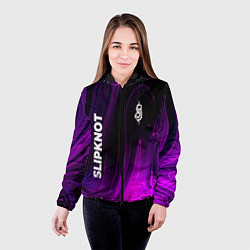 Куртка с капюшоном женская Slipknot violet plasma, цвет: 3D-черный — фото 2