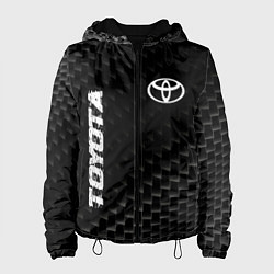 Куртка с капюшоном женская Toyota карбоновый фон, цвет: 3D-черный