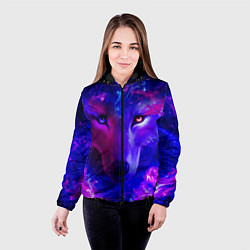 Куртка с капюшоном женская Волшебный звездный волк, цвет: 3D-черный — фото 2